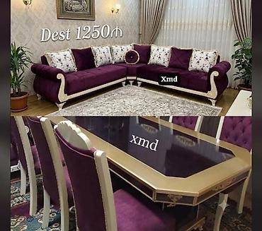 Masa və oturacaq dəstləri: Masa və 6 stul dəsti – Xmd • Komplekt: 1 yemək masası + 6 ədəd stul — 248