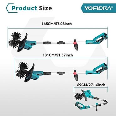 taxıl bicən konbayın: YOFIDRA BL Tiller/Cultivator – akkumulyatorla işləyən oturaq torpaq — 3