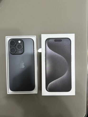 где можно купить бу телефон: IPhone 15 Pro, Б/у, 256 ГБ, Black Titanium, Защитное стекло, Коробка, 93 %