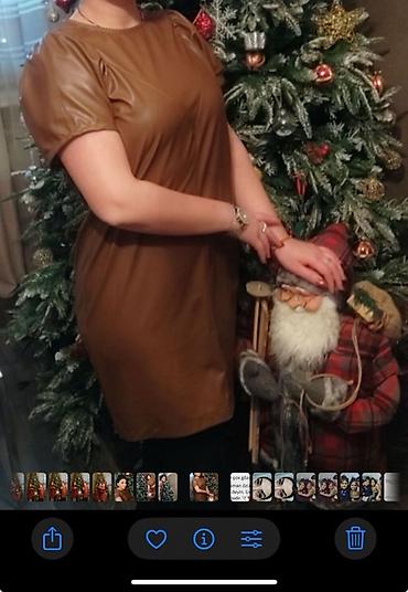 Dəstlər, kostyumlar: Qadın geyimləri dəsti – 3 ədəd 1) Qəhvəyi mini don - Material: süni — 2