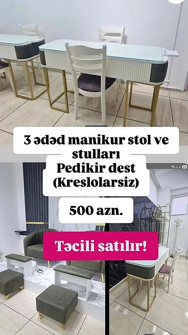 pedikür stolu: Məhsul: Gözəllik salonu mebeli paketi - 3 ədəd manikür stolu - — 1