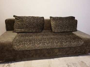 диван цена: Прямой диван, цвет - Серый, Б/у