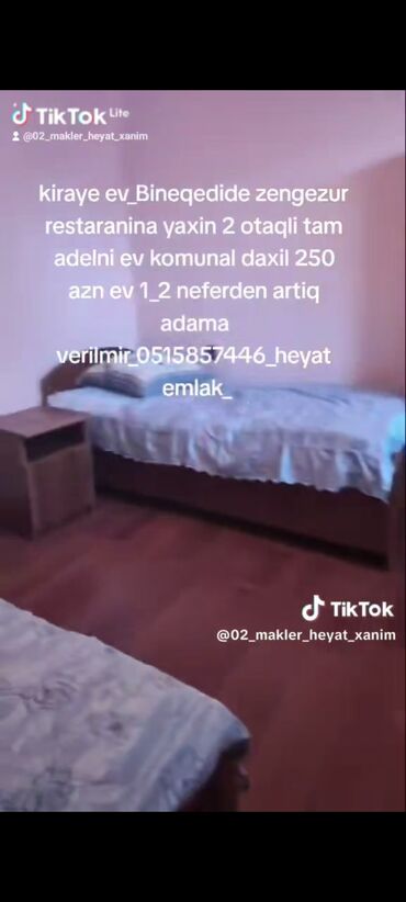 Uzunmüddətli kirayə evlər: 40 kv. m, 1 otaqlı, Kombi, Qaz, İşıq — 1