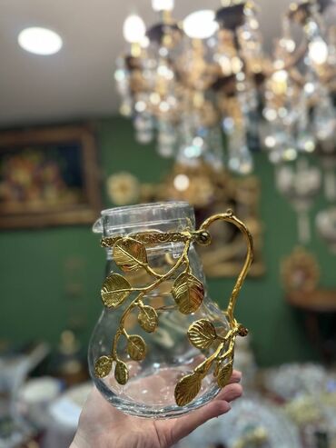 Qəhvə dəstləri və servizlər: Qəhvə dəsti, rəng - Qızılı, Xrustal — 9