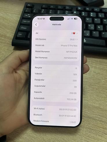 iphone adapter: IPhone 17 Pro Max, 256 GB, Mavi, Face ID — 6