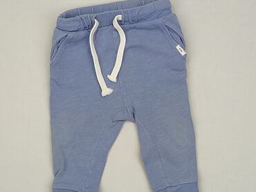 błękitne legginsy: Spodnie dresowe, H&M, 6-9 m, stan - Dobry
