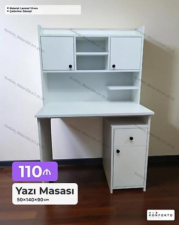 Ev və bağ: Düz masa, Stulsuz, Polkalı, Siyirməli, Sadə laminat — 1