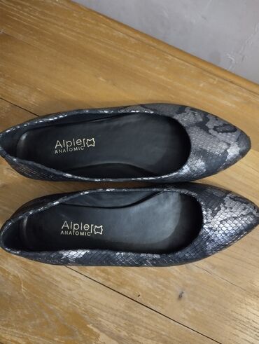 анатомическая обувь: Туфли-лодочки кожа Турция черно-серебристые анатомические под кожу