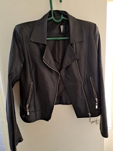 женская куртка размер 44: Пиджак, Эко кожа, Приталенная модель, 2XL (EU 44)