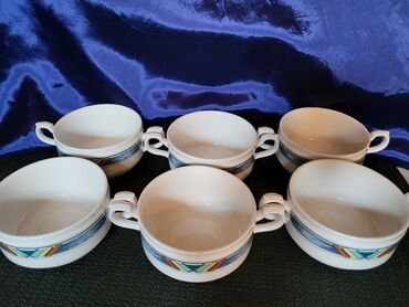 Činije: Porcelanske nove cinije Jlmenau Nemacka za supe,corbe,poslastice 1991g — 4