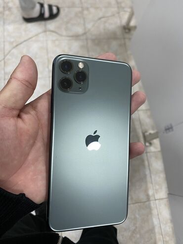 чехоы: IPhone 11 Pro, Колдонулган, 64 ГБ, Matte Midnight Green, Кулакчындар, Заряддоочу түзүлүш, Коргоочу айнек, 71 %