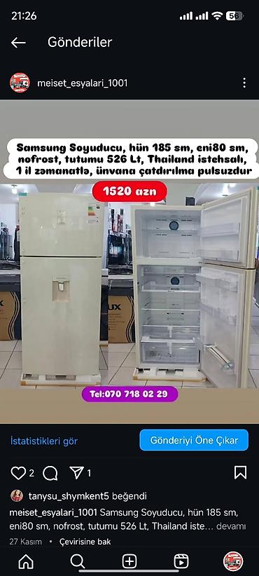 zil satilir: Soyuducular anbardardan satış 399 azn baslayir. Ünvana çatdırılma — 3