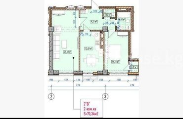 Продажа домов: 2 комнаты, 70 м², Элитка, 9 этаж, ПСО (под самоотделку)