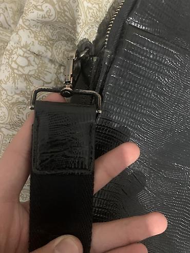 Барсетки: Сумка через плечо BUTUN, мужская - Материал: черная фактурная кожа с — 9