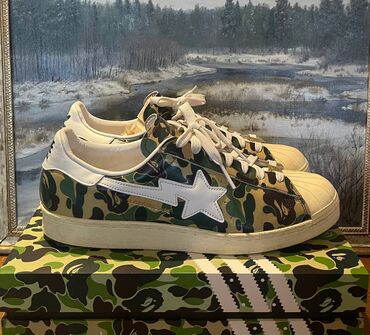 Кроссовки и спортивная обувь: Adidas Superstar x Bape “Green Camo” -Размер: 43 -Состояние:Новые