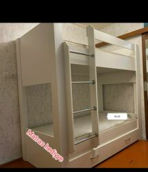 İkimərtəbəli uşaq çarpayıları: Oğlan və qız üçün, Yeni, Çarpayı, Matras ilə, Siyirməli, Laminat — 31