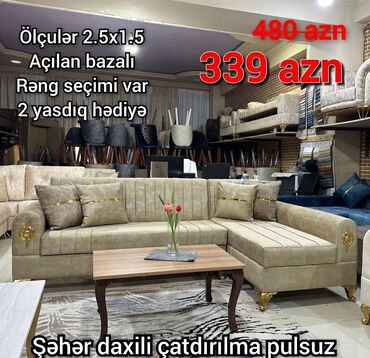 Divanlar: Künc divan, Yeni, Açılan, Bazalı, Parça, Şəhərdaxili pulsuz çatdırılma — 20