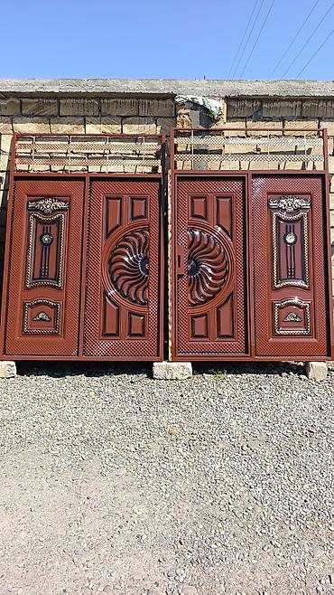 Həyət darvazaları: Yeni Dəmir Həyət darvazası, Mexaniki, Qapı ilə, rəng - Qara, Kredit var, Pulsuz quraşdırma, Pulsuz çatdırılma — 8