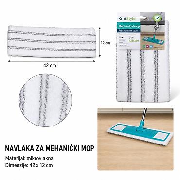 KMT Glava za krpice siva 3280236 Navlaka za mehanički mop od