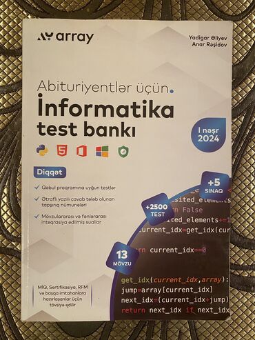 Array informatika test toplusu. 19 manata alınıb, yenidir içində heç