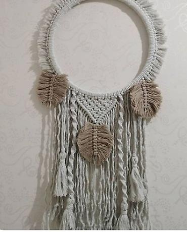 Digər ev dekoru: Makrame divar bəzəyi – əl işidir - Material: 100% pambıq iplər, taxta — 18