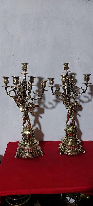 ad günü şamı: İki ədəd kandelyabr, 20-ci əsrin əvvələri avropa istehsalı, hündürlüyü — 1