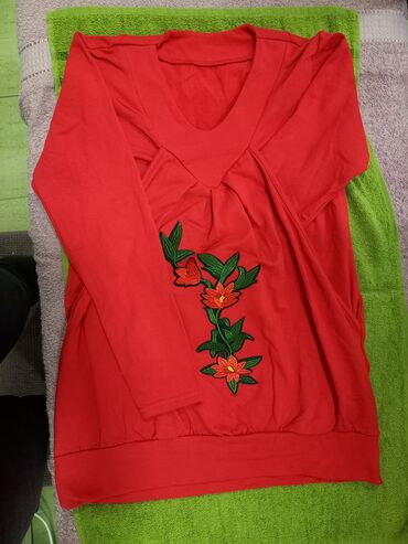 maica ili majica: S (EU 36), M (EU 38), L (EU 40), Cotton, Floral, color - Red