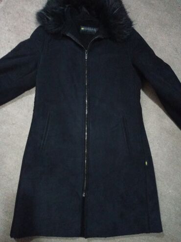 zimska kožna jakna sa krznom: M (EU 38), Jednobojni, Sa postavom
