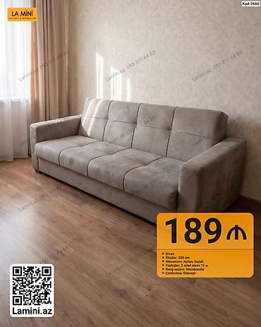 mini divanlar: Divan – La Mini (Kod: 2660) - Uzunluq: 200 sm - Mexanizm: açılan — 1