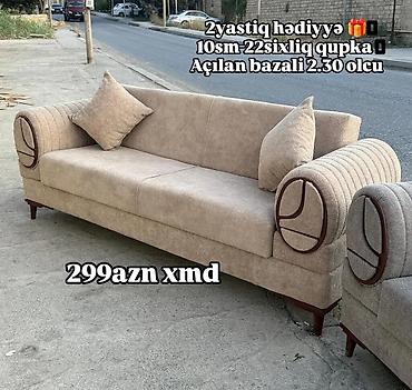 Диваны: Açılan bazalı divan – 2.30 ölçü - Rəng: bej - Qol hissələrində — 1