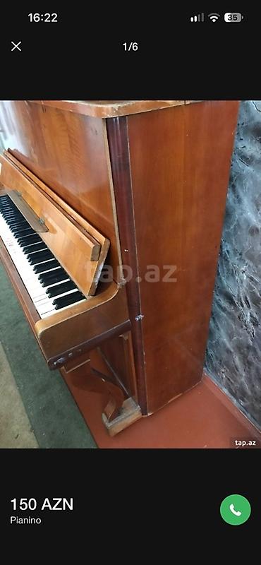 musiqi aleti type 1: Pianino – dik modellə, klassik taxta korpuslu. - Korpus: cilalanmış — 6