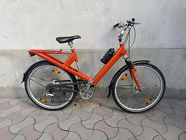 Городские велосипеды: Городской/треккинговый велосипед с низкой рамой, оранжевый — 1