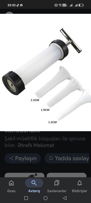 Kolbasa, sosiska aparatları: Kolbasa hazirlanmasi üçün şpris — 5