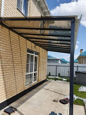 Навесы: Навес, Односкатный, Металл, Поликарбонат, Установка — 9