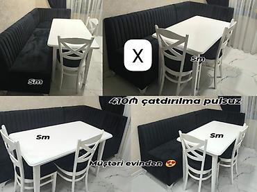 Mətbəx/kampaniya künc dəsti - Tərkib: L formalı yumşaq künc divanı, 1
