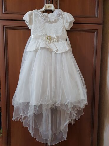 узбекские наряды: Детское платье, цвет - Белый, Новый
