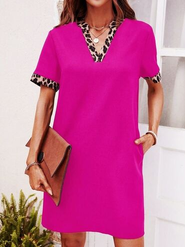 haljne: XL (EU 42), color - Pink, Cocktail, Short sleeves