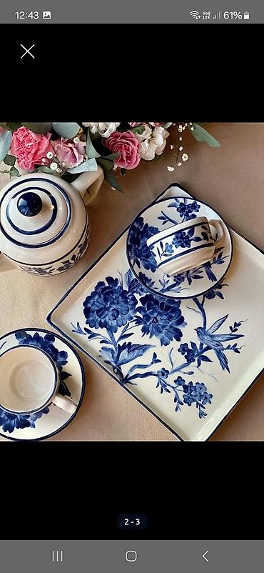 çay servisi: Çay dəsti, rəng - Mavi, Keramika — 2