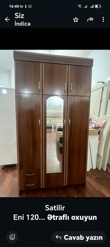 Otaq qapıları: İşlənmiş, 3 qapılı Düz dolab, Qarderob, paltar dolabı