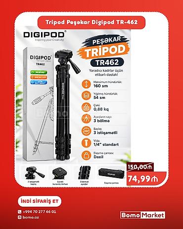 Digipod TR-462 peşəkar tripod - Maksimum hündürlük: 160 sm - Yığılmış