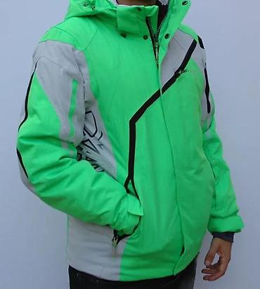 elastin poliamid: Muška zimska/ski jakna u neon zelenoj boji sa sivim i crnim detaljima — 3