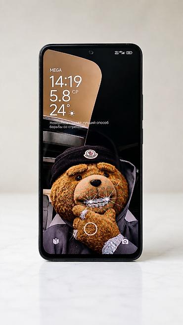 обычные часы: Redmi, Redmi Note 14, Б/у, 128 ГБ, цвет - Черный, 2 SIM — 1