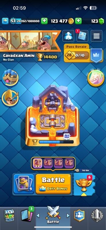 Video oyunlar üçün aksesuarlar: Məhsul: Clash Royale oyun hesabı Xüsusiyyətlər: - Kral Səviyyəsi: 53 — 1