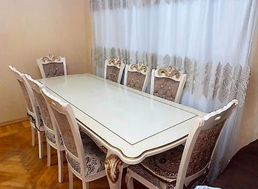 boya seti: Klassik üslubda yemək otağı dəsti - Komplekt: 1 iri yemək masası + 8 — 5