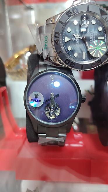 bakida saat: Saat: “Rolex Oyster Perpetual LabelNoir” üslubunda mexaniki qol saatı — 7