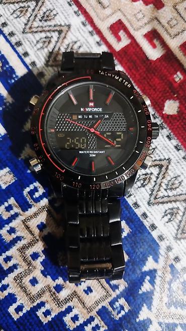 Aksesuarlar: NAVIFORCE NF-9024M kişi qol saatı - Korpus və qolbaq: qara metallik — 1