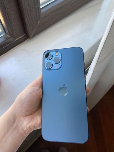 Apple iPhone: IPhone 12 Pro Max, 256 GB, Pacific Blue, Zəmanət, Simsiz şarj, Face ID