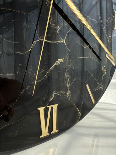 Часы для дома: Настенные часы ручной работы на заказ в стиле «черный мрамор» с — 15