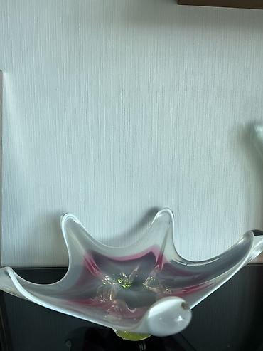 Cexiya ( Bohemiya)istehsalı şüşə dekor qab Meduza - Material: qalın