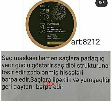 maşka: Sac ucun maskalar.Her biri muxtelif qiymetedir — 4